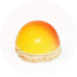 Un dôme en chocolat magnifiquement garni de mousse à la noix de coco, prêt à séduire les papilles.
