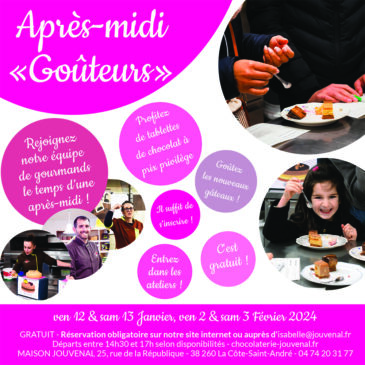 Après-midi goûteurs,12 et 13 janvier et 2 et 3 février 2024