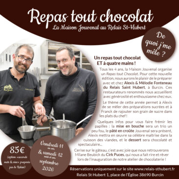 Repas tout chocolat 11, 12 septembre 2026